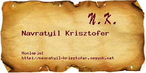 Navratyil Krisztofer névjegykártya